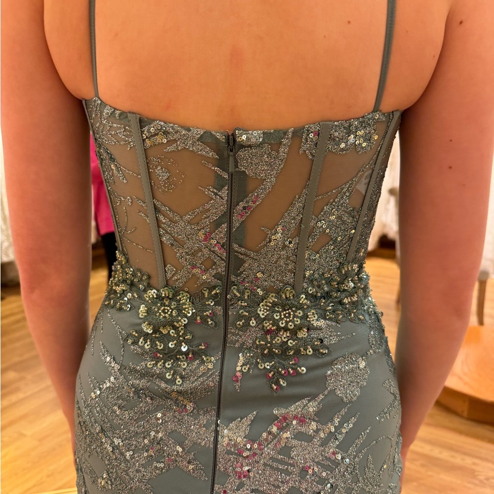 JVN by Jovani prom gown sage - Picture 4 of 14